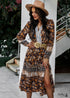 Hippie floral black dress